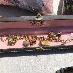 Juicy Coture-gold charm bracelet with 5 charms